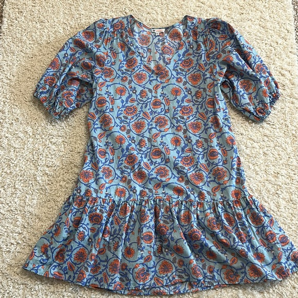 SUNDRY X EVEREVE 0 (S) All Day floral puff sleeve mini dress with ruffle hem - Picture 2 of 9